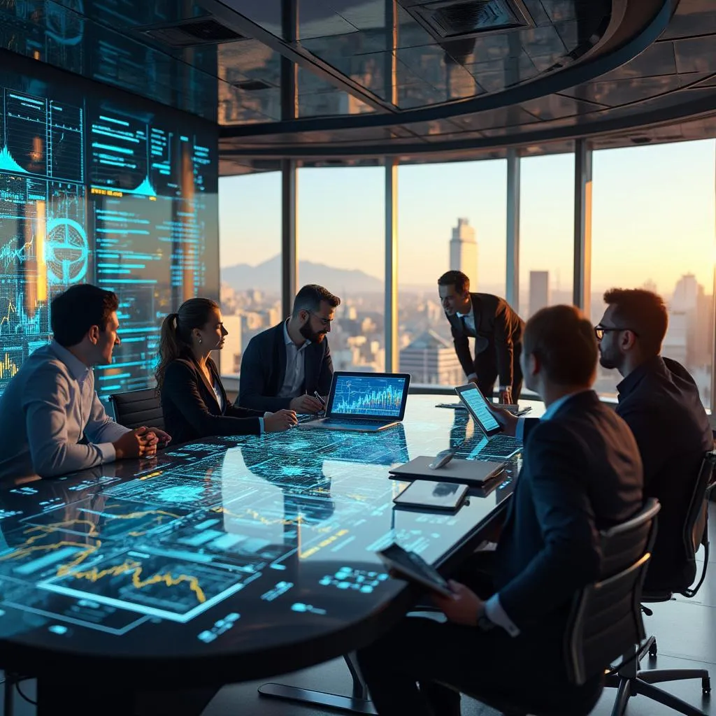 Equipo de profesionales en una reunión estratégica